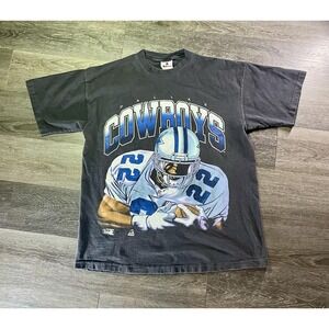 Vintage Dallas Cowboys Shirt Mens XL Black NFL Football Riddell Emmitt Smith
